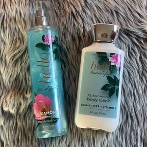 hello beautiful mist and body lotion